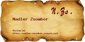 Nadler Zsombor névjegykártya